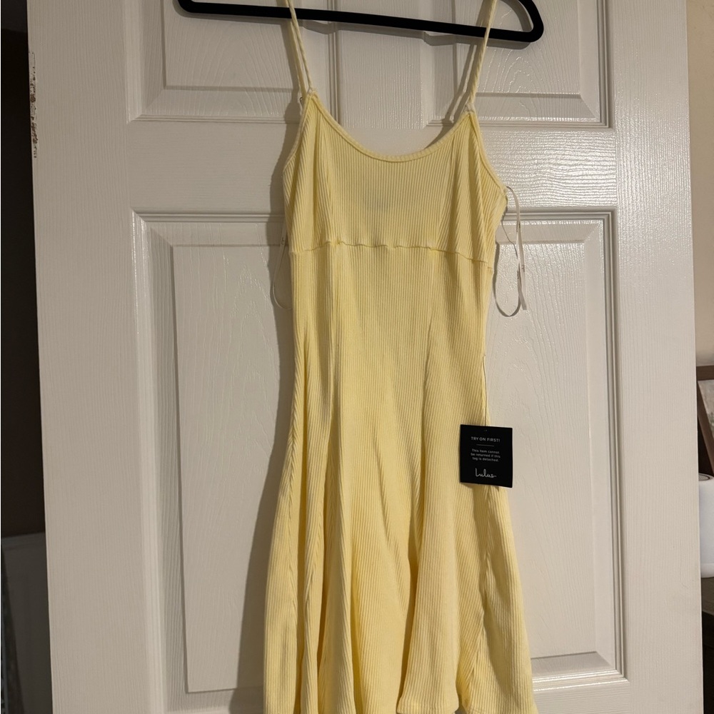 Lulu's Soft Yellow Mini Dress - Picture 3 of 5
